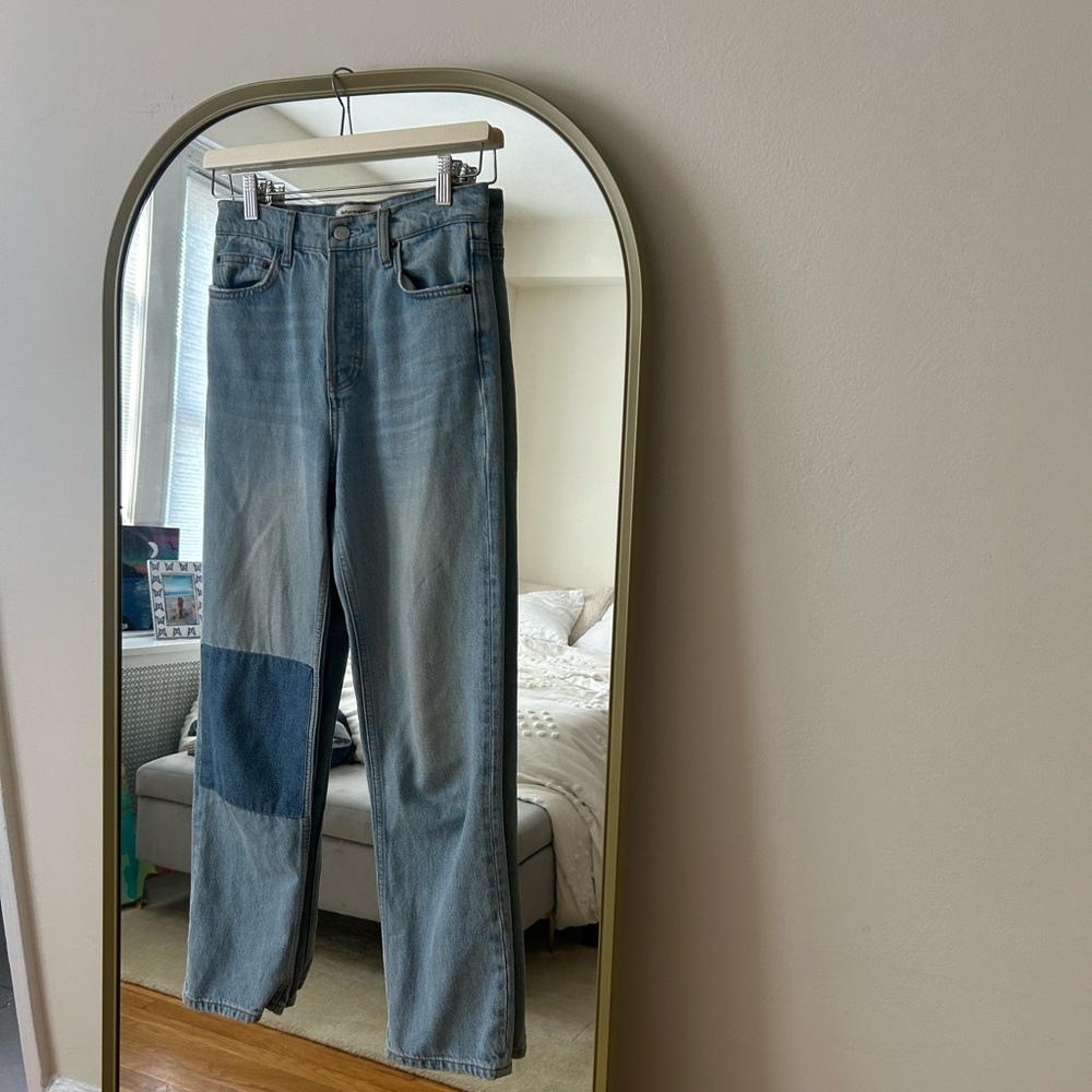 Like new Refomation Cynthia Patch High Jeans (Orignally $150)